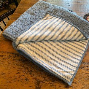 Shabby chic soft blue pillow shams with ticking